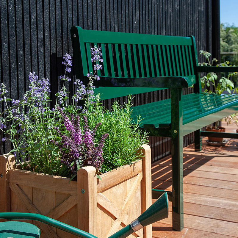 Brighton Gartenbank 150 cm - Zertifiziertes Mahagonyholz glanzgrün lackiert