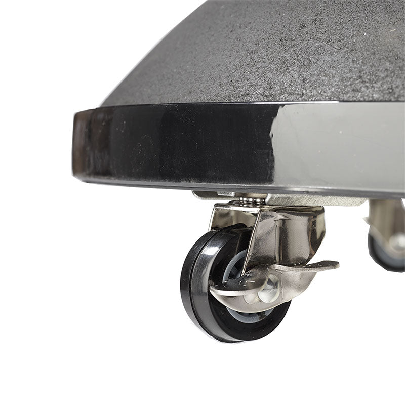 Pied de parasol rond Cinas Basic 50 kg, béton thermolaqué noir