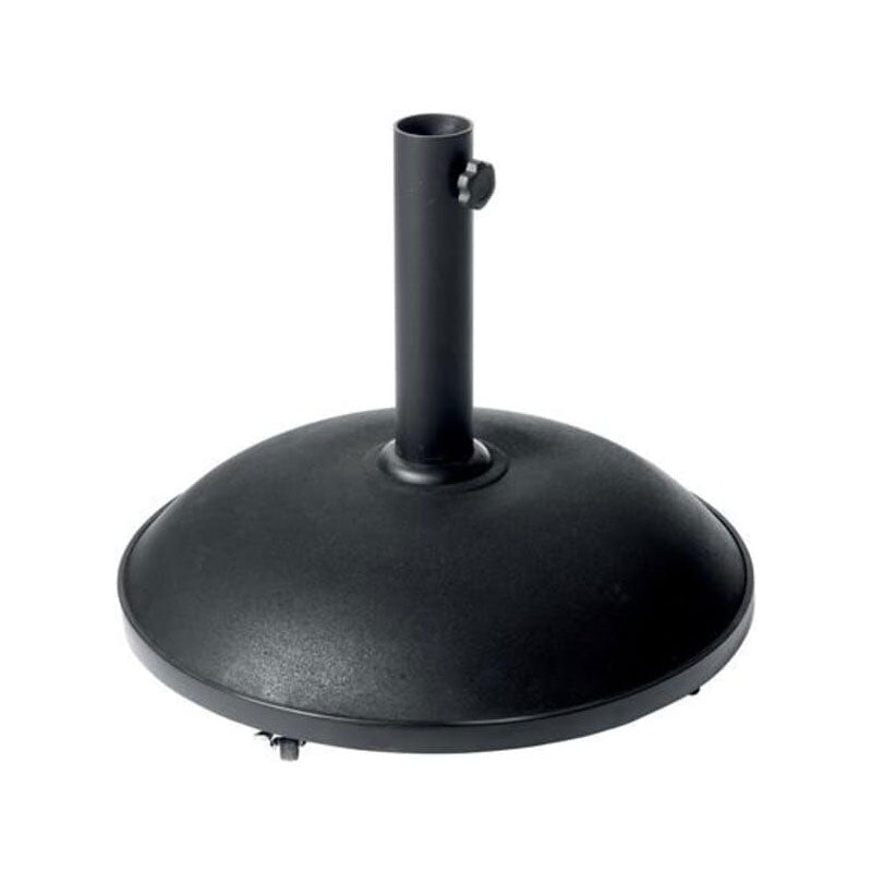 Pied de parasol rond Cinas Basic 50 kg, béton thermolaqué noir