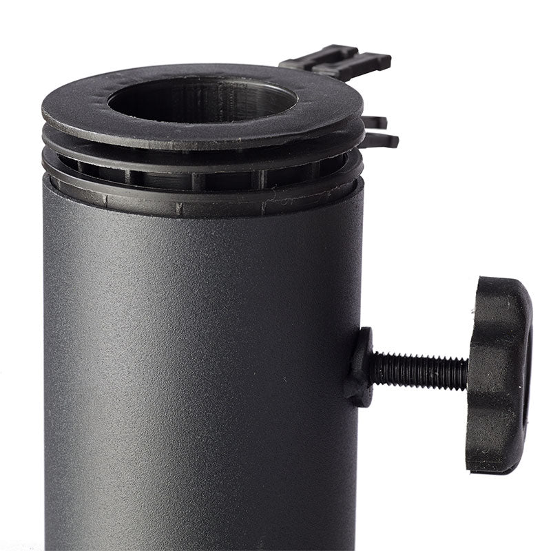 Pied de parasol rond Cinas Basic 50 kg, béton thermolaqué noir