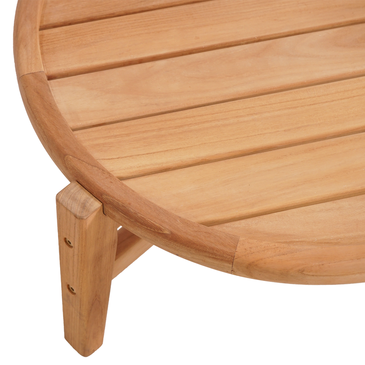 Aspen Sofatisch niedrig und rund 60 cm zertifiziertes Plantagenteakholz Grade A
