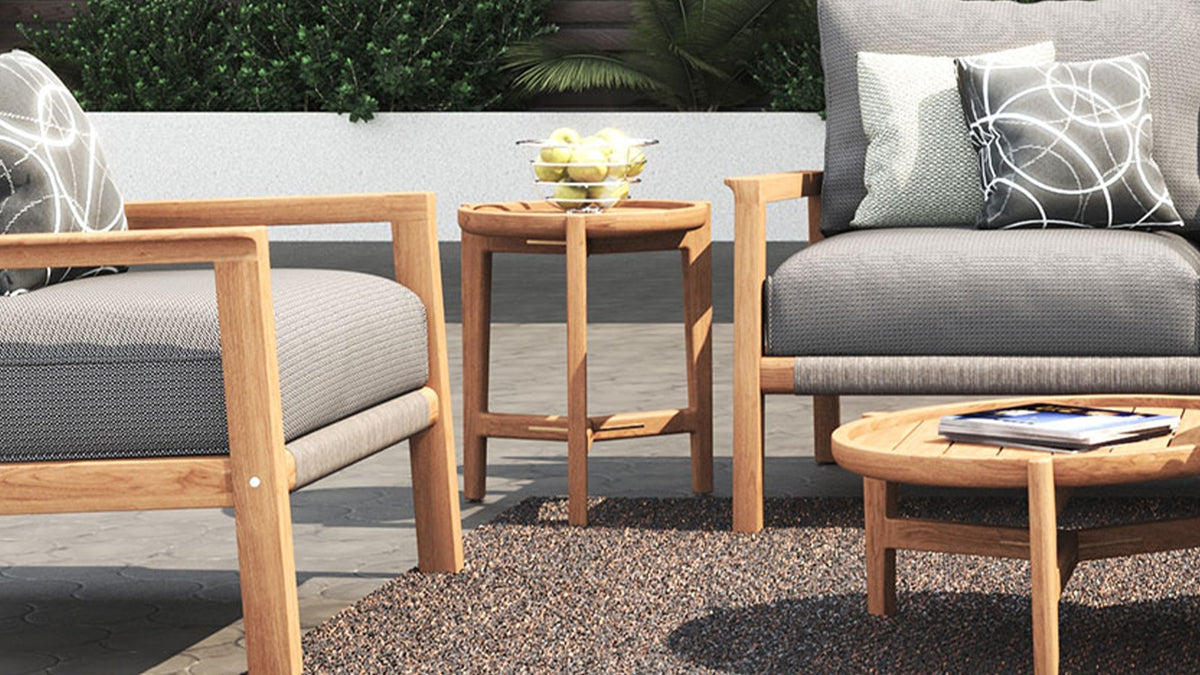 Aspen Beistelltisch rund 40 cm zertifiziertes Plantagenteakholz Grade A