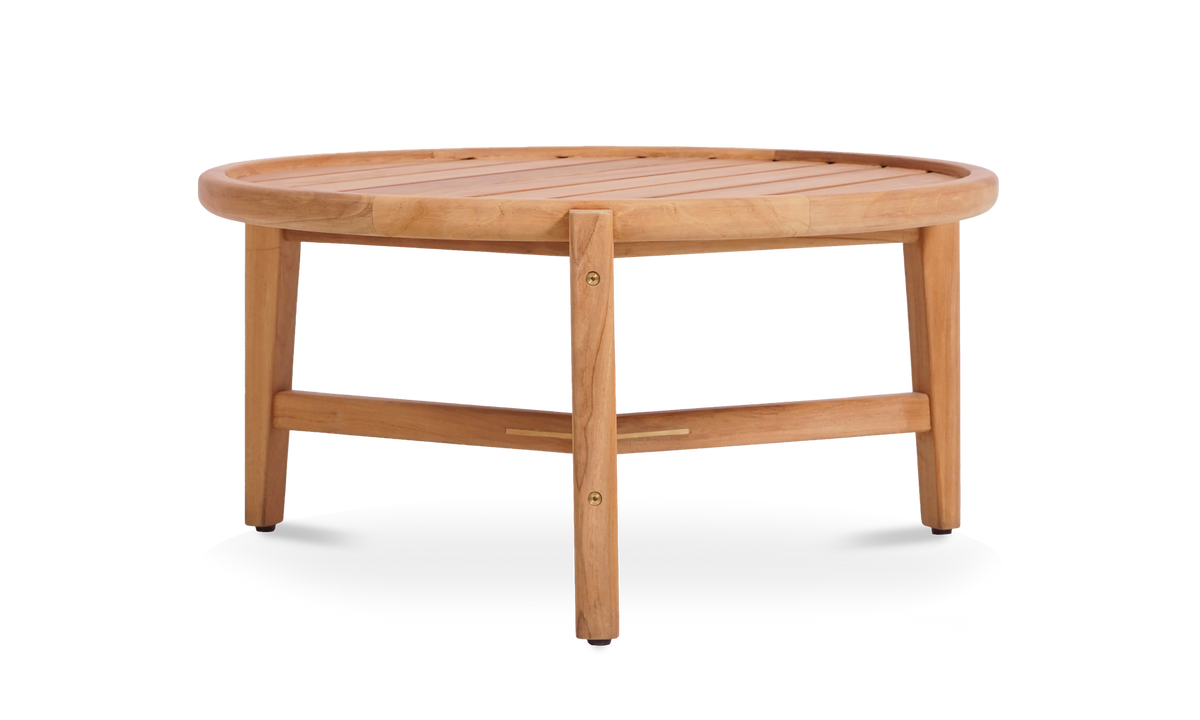 Aspen Kaffeetisch rund 80 cm zertifiziertes Plantagenteakholz Grade A