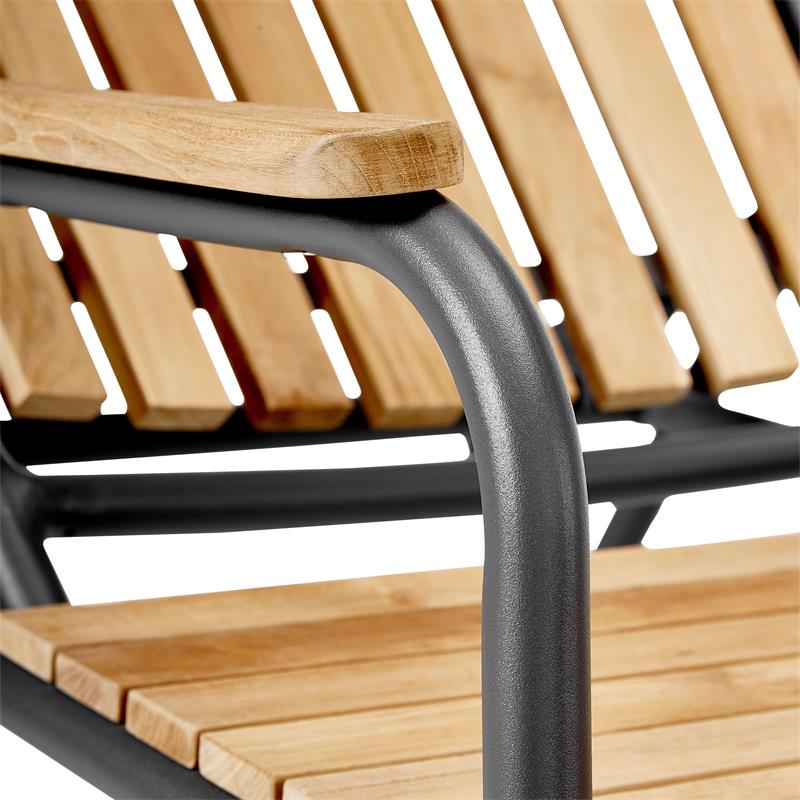 Ellen sun lounger teak/anthracite teak grade A with aluminum powder-coated