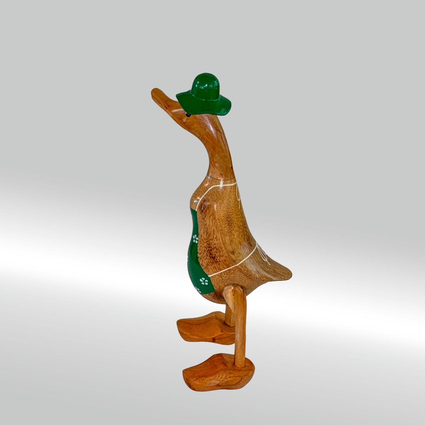 Ente Gärtnerin mittel »Babette« grüne Schürze mit Blümchen