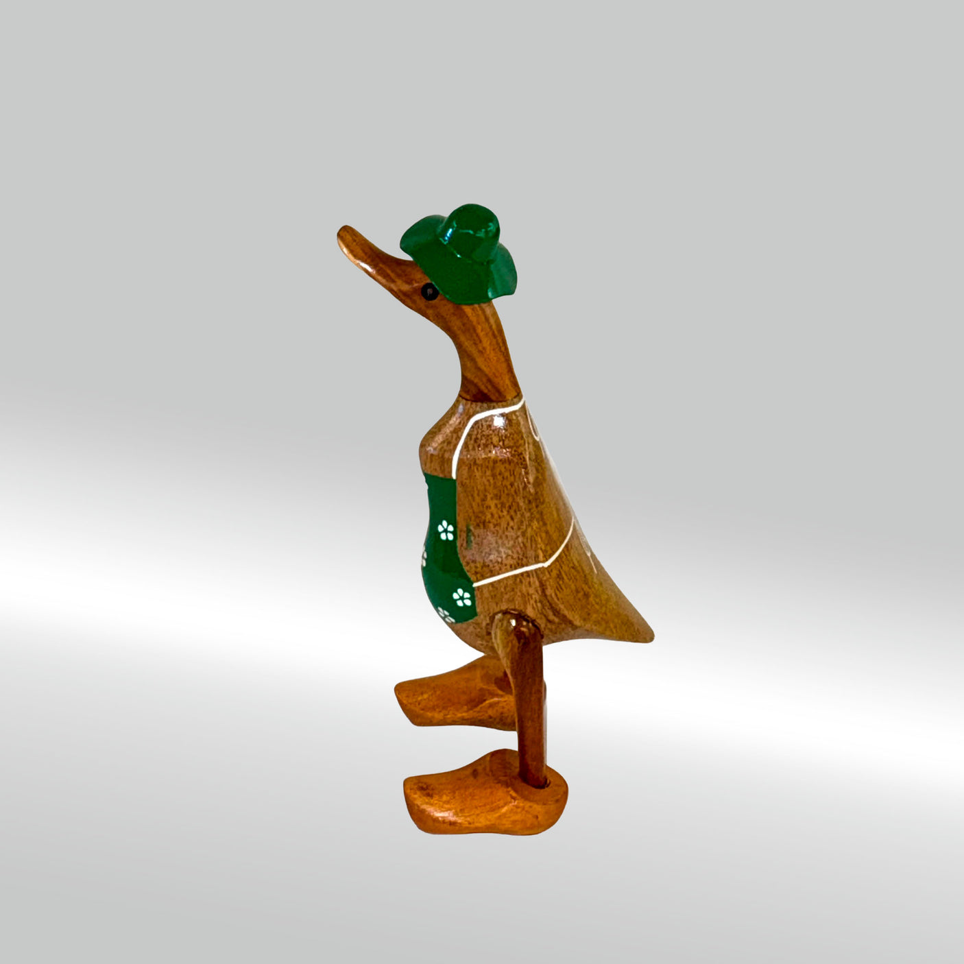 Ente Gärtnerin klein »Babuschka« grüne Schürze mit Blümchen