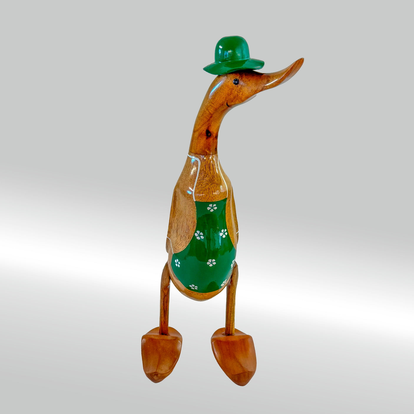 Ente Gärtnerin groß »Barbara« grüne Schürze mit Blümchen