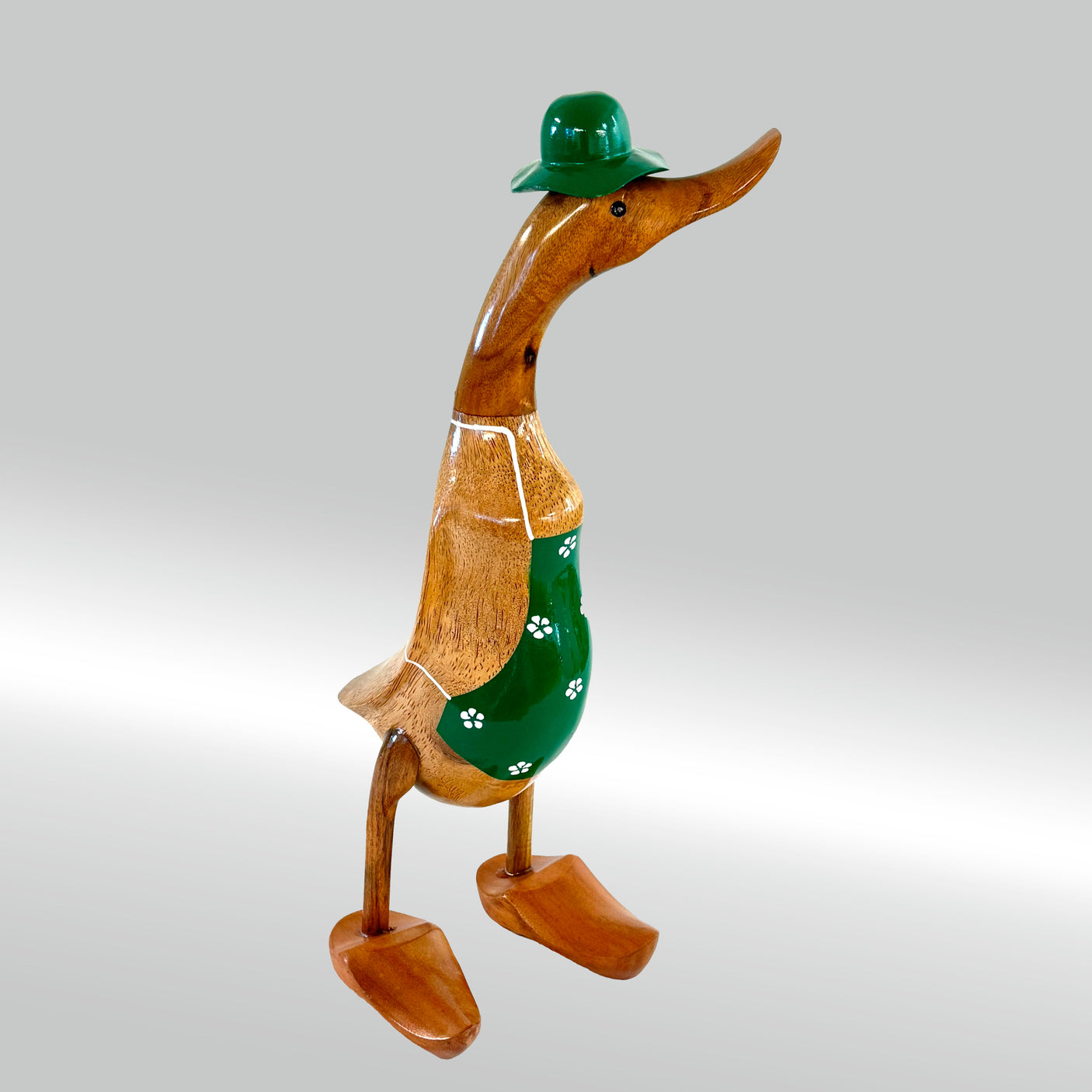 Ente Gärtnerin groß »Barbara« grüne Schürze mit Blümchen