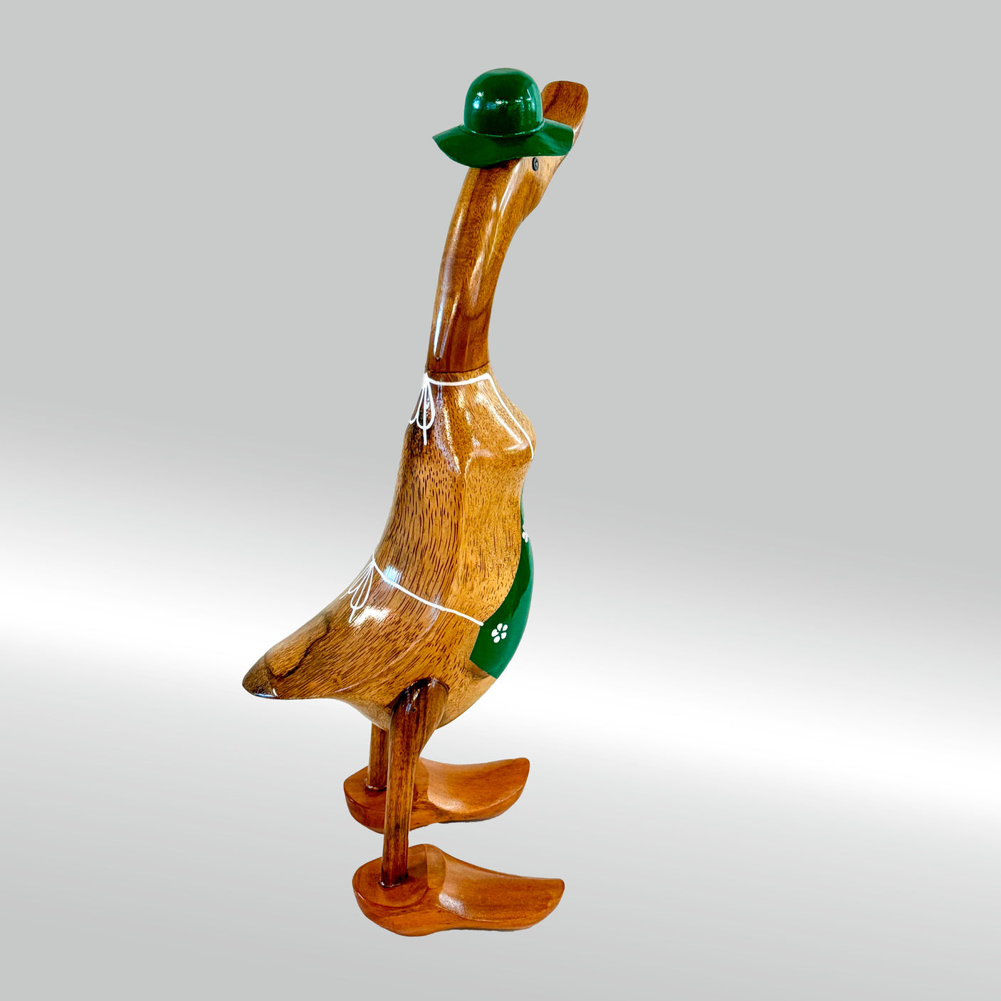 Ente Gärtnerin groß »Barbara« grüne Schürze mit Blümchen