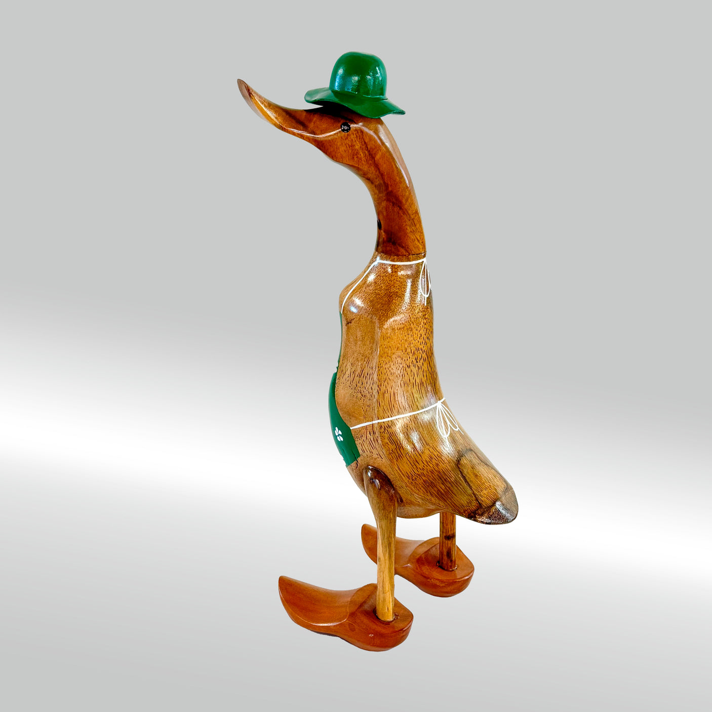 Ente Gärtnerin groß »Barbara« grüne Schürze mit Blümchen