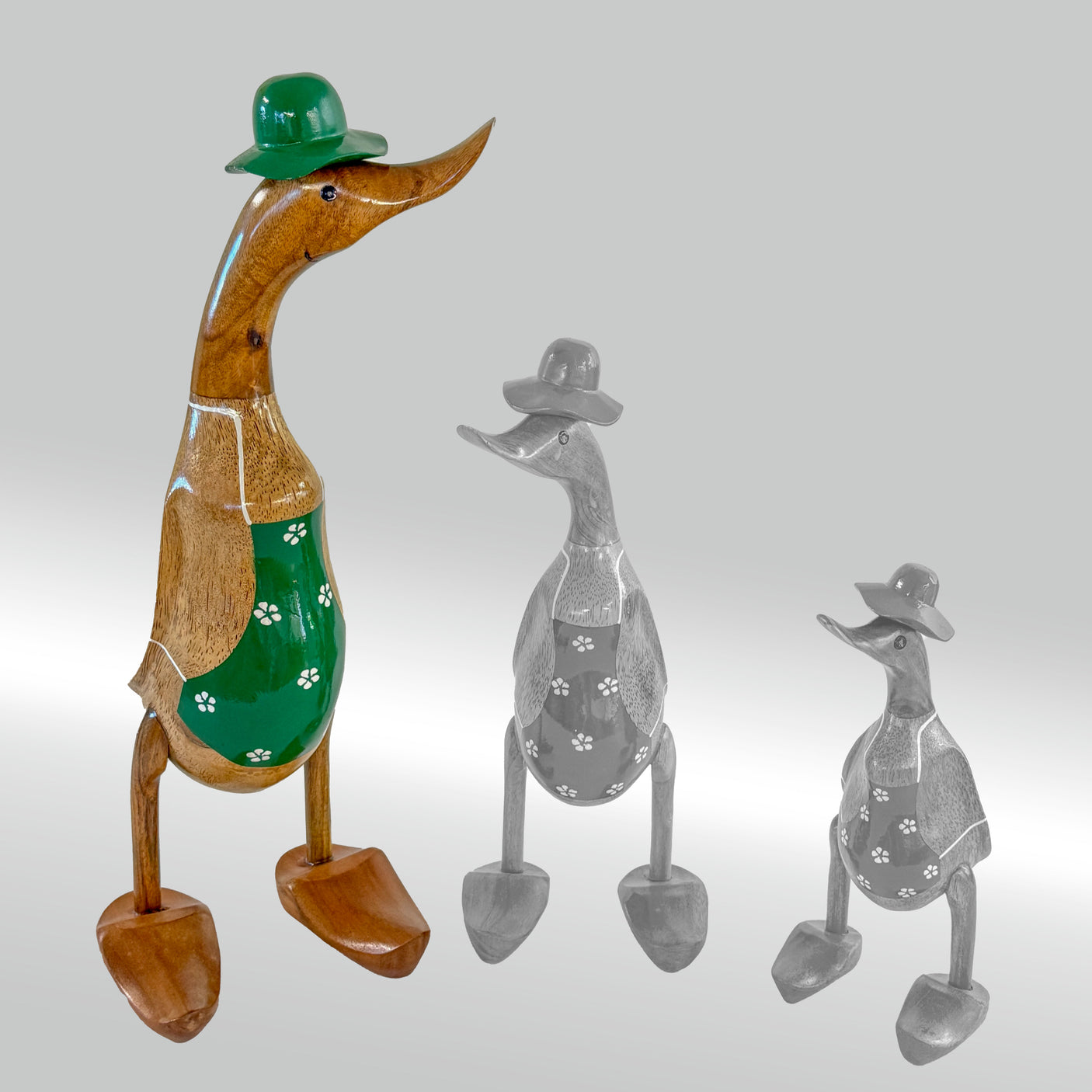 Ente Gärtnerin groß »Barbara« grüne Schürze mit Blümchen