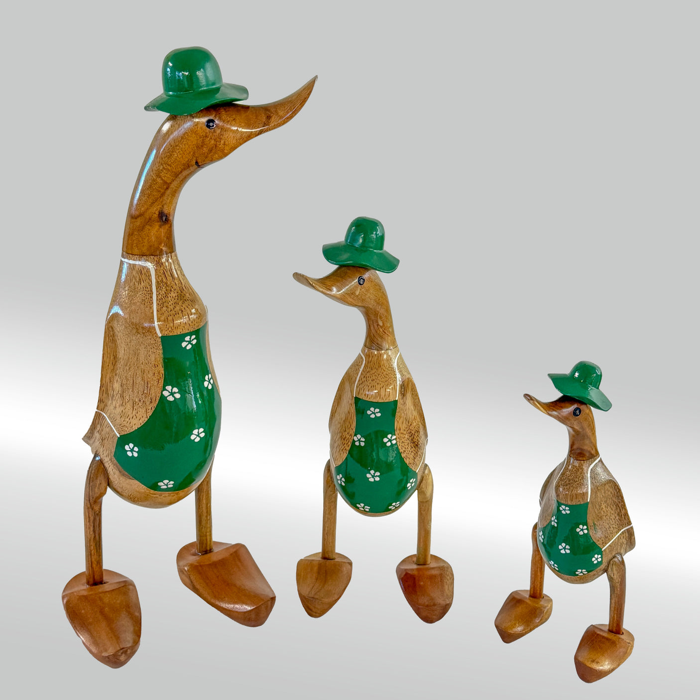 Ente Gärtnerin groß »Barbara« grüne Schürze mit Blümchen