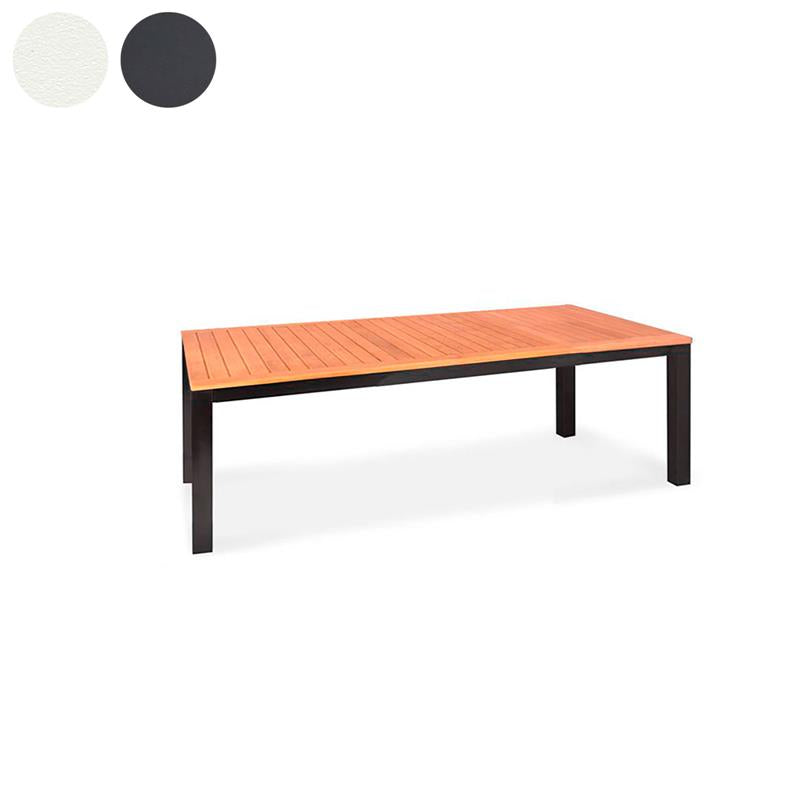 Table extensible Florence en aluminium 230/160x100x77 cm en teck certifié GRADE A avec structure en aluminium