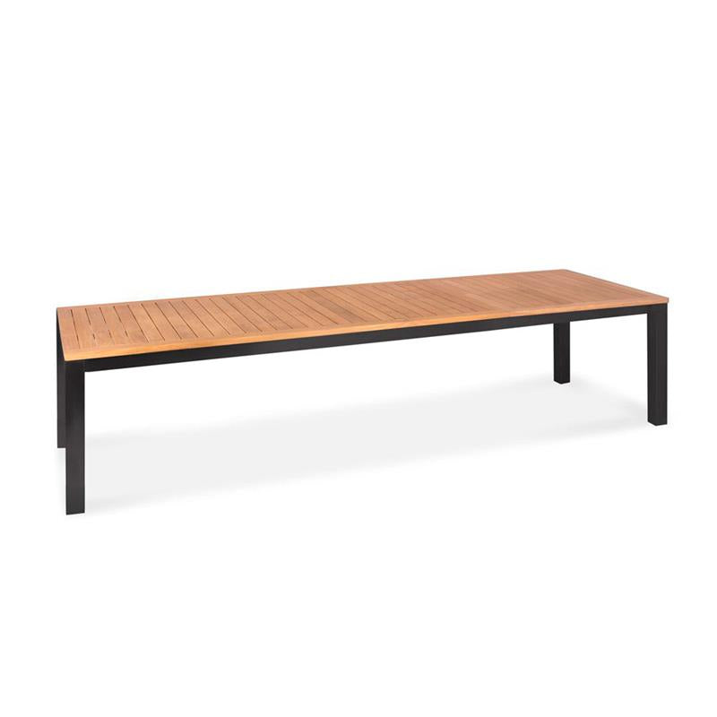Florence aluminum front extending table 310/210x100x77 cm Certified Teak GRADE A with aluminum frame