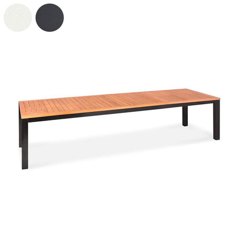 Florence aluminum front extending table 310/210x100x77 cm Certified Teak GRADE A with aluminum frame