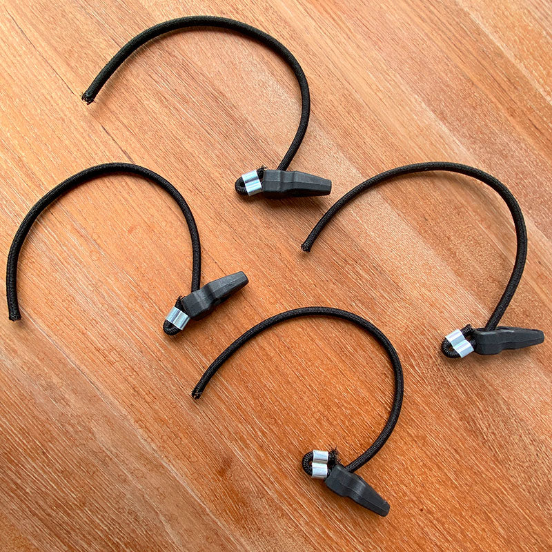 Rubber tensioner set - 4 pieces, 25 cm long, 5 mm thick for fastening covers with eyelets