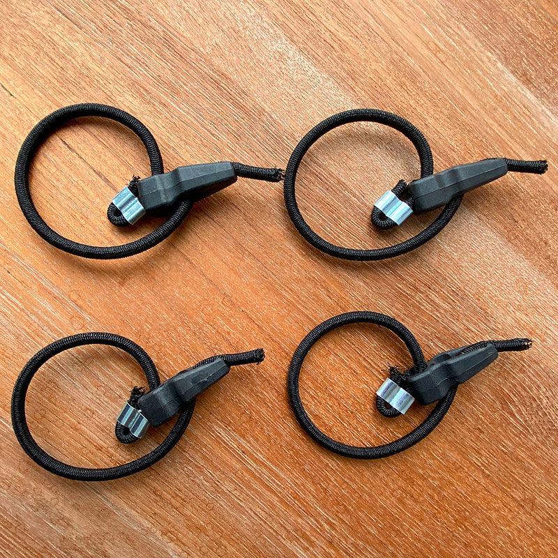 Rubber tensioner set - 4 pieces, 25 cm long, 5 mm thick for fastening covers with eyelets