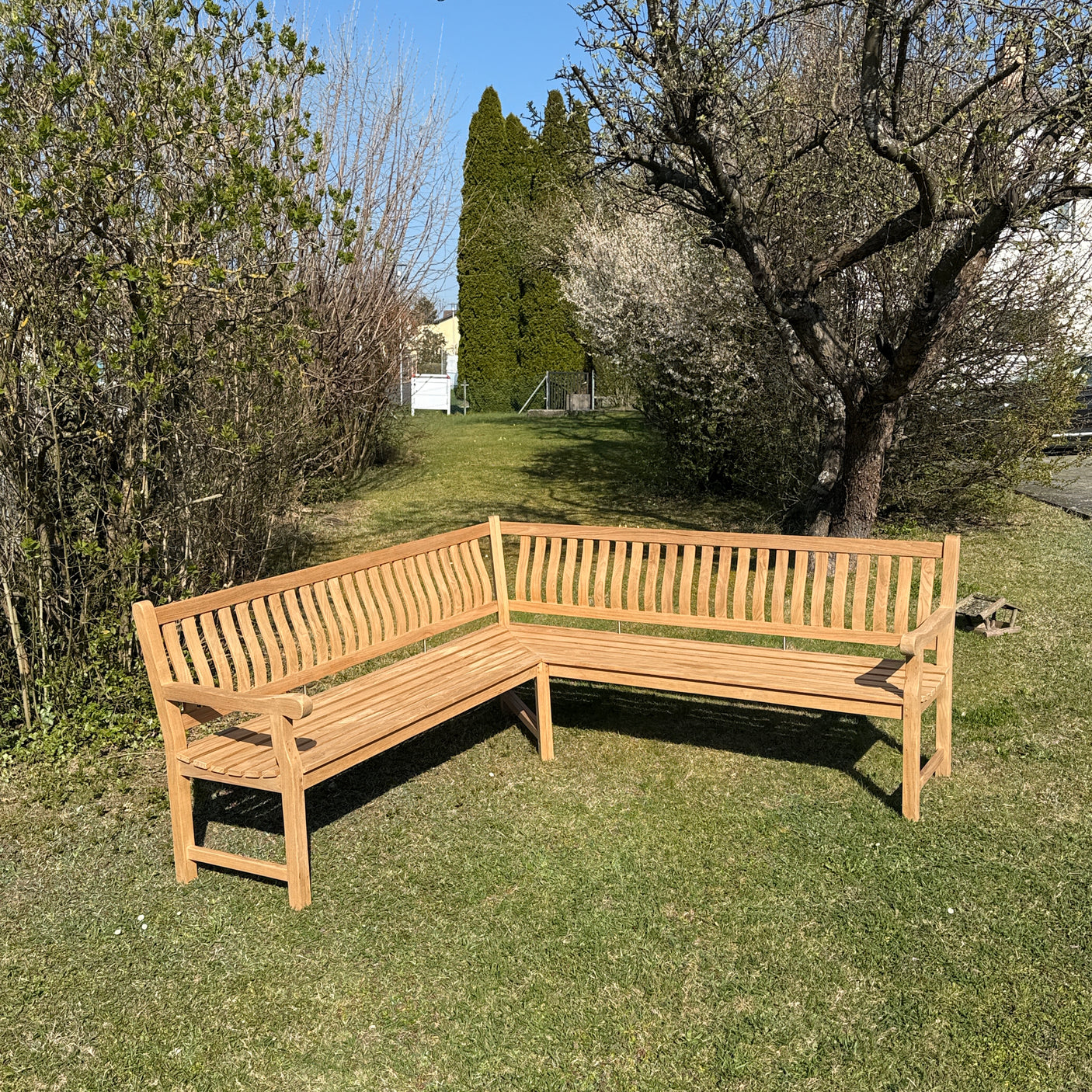 Florida Classic Corner Bench 214/214 cm - Certified Teak GRADE A