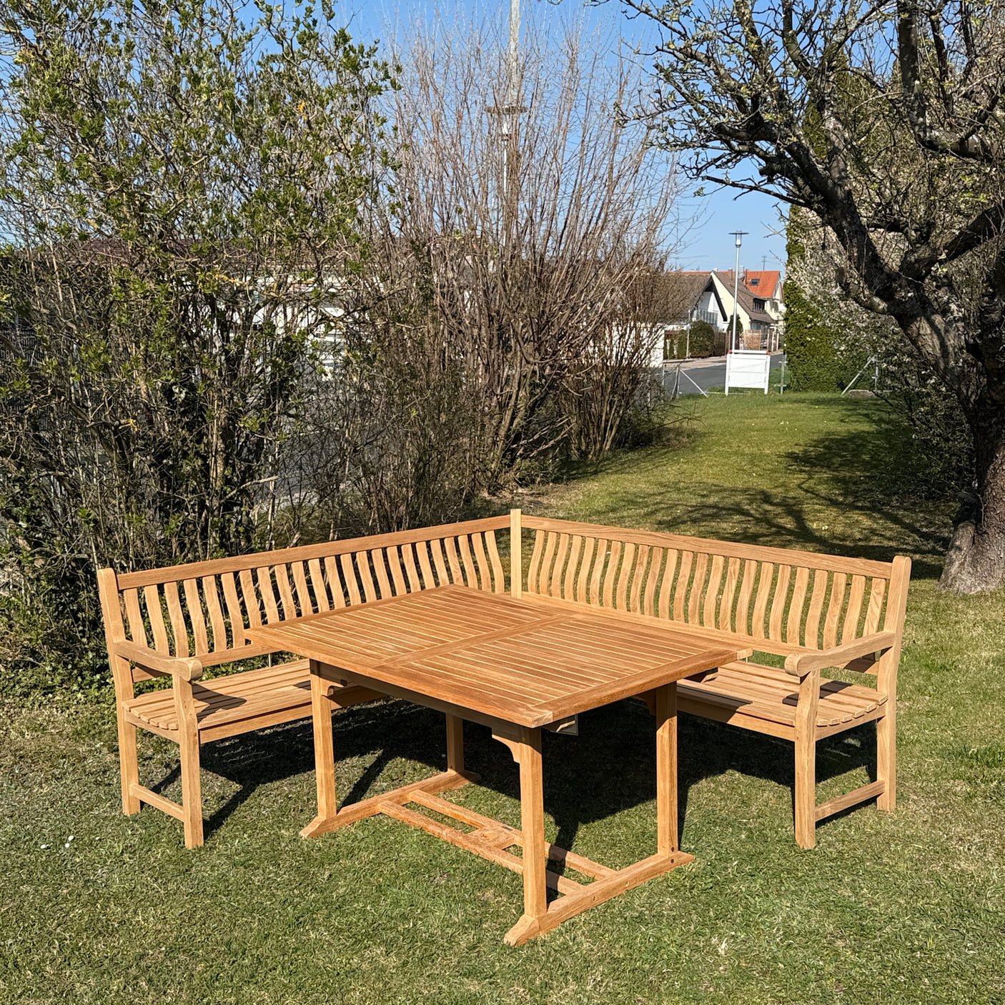 Florida Classic Corner Bench 214/214 cm - Certified Teak GRADE A