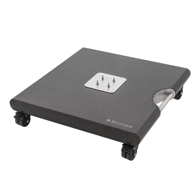 Plaque de base en granit Knirps avec roulettes 140 kg poli brillant pour parasol déporté Knirps