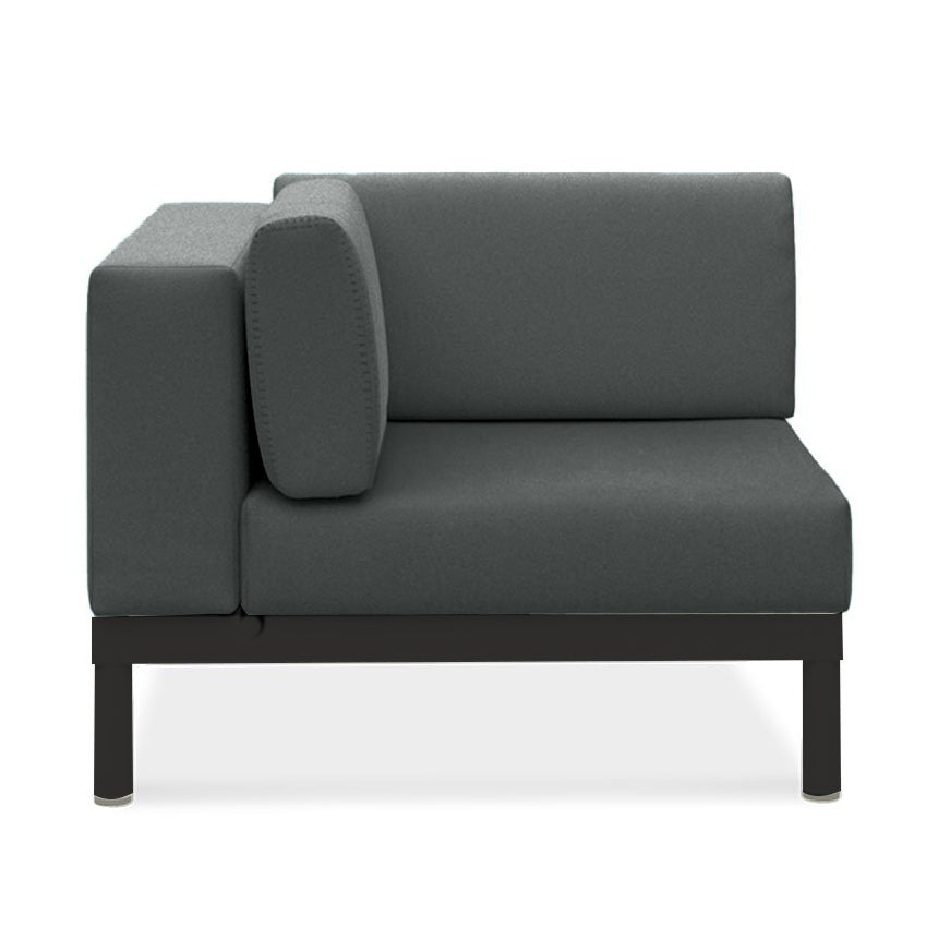 Lisse Ecksitz Teak mit Aluminium + Polster