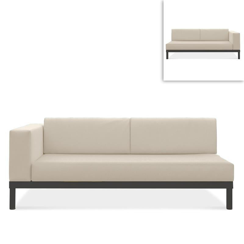 Lisse two-seater left or right aluminum + upholstery
