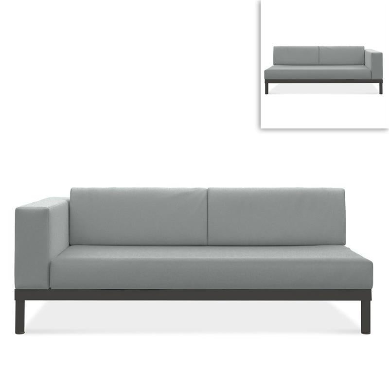 Lisse two-seater left or right aluminum + upholstery