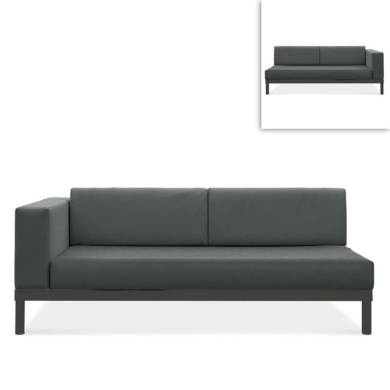 Lisse two-seater left or right aluminum + upholstery