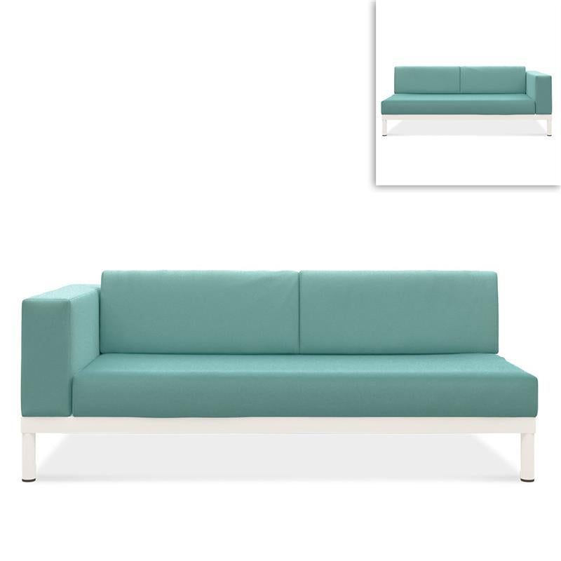 Lisse two-seater left or right aluminum + upholstery