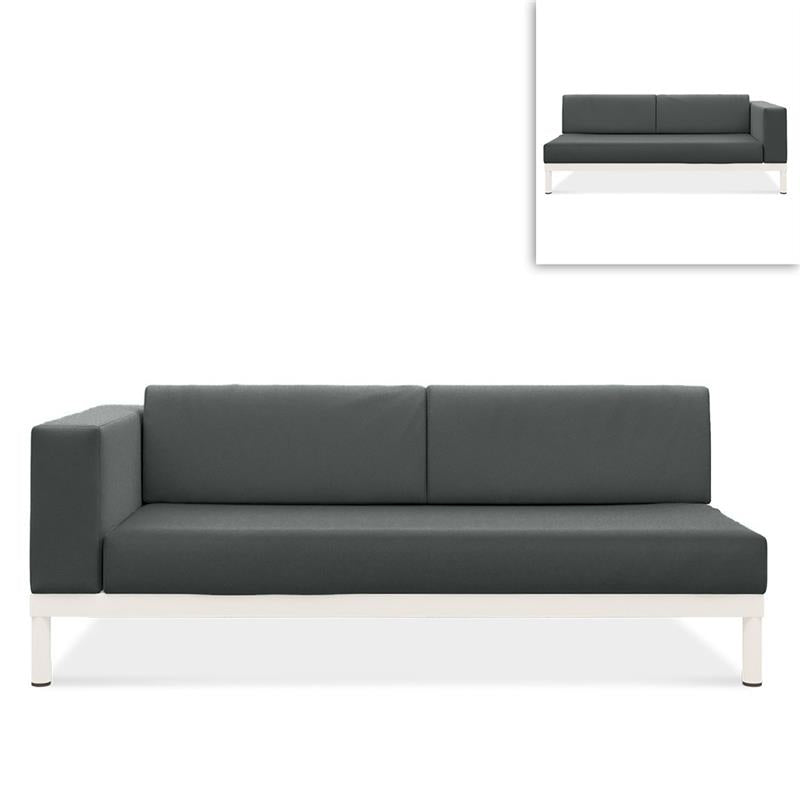 Lisse two-seater left or right aluminum + upholstery