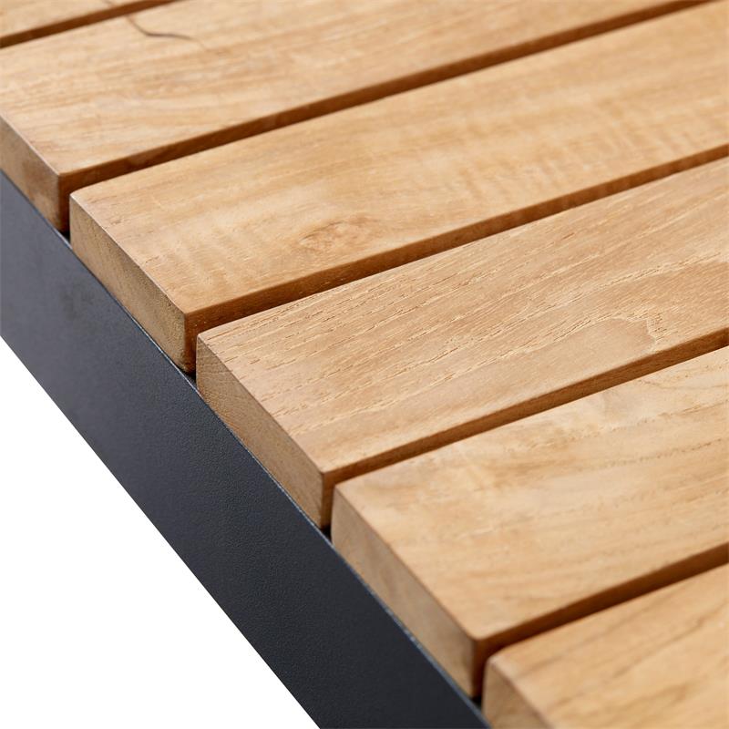 Mood Extreme table 208x100cm rectangular anthracite aluminum powder-coated with teak table top