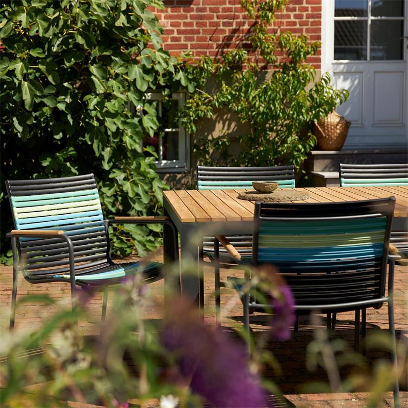 Mood Extreme table 208x100cm rectangular anthracite aluminum powder-coated with teak table top