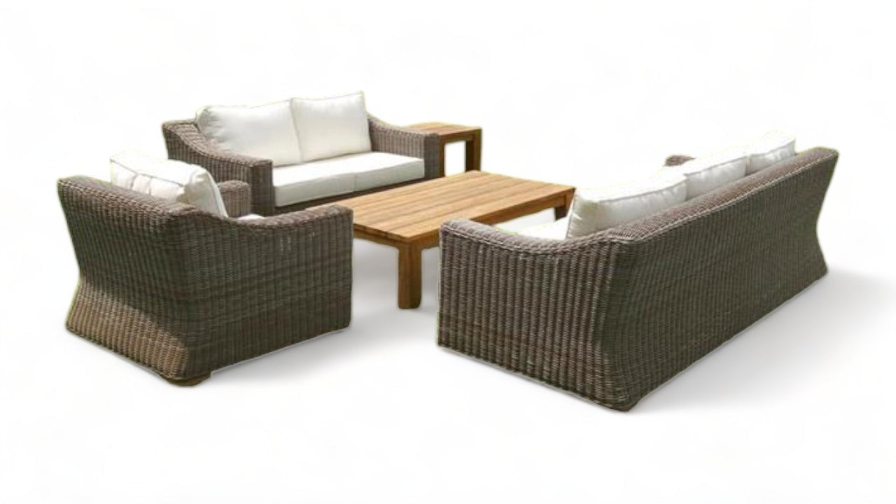 Monaco Loungeset bestehend aus 1 x Monaco Sessel und 1 x 2-Sitzer Monaco Sofa mit Sunproof Polstern