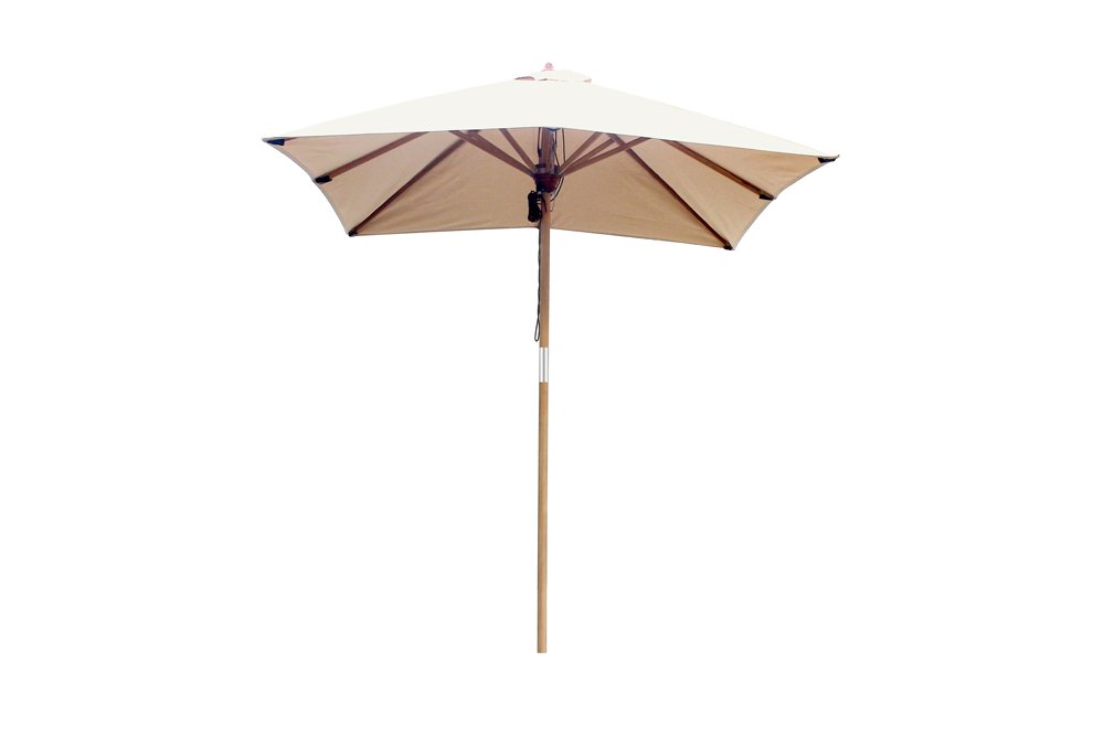 Parasol Ocean Deluxe 250x250 cm Sunproof Teak with stainless steel fittings and 3-way pulley