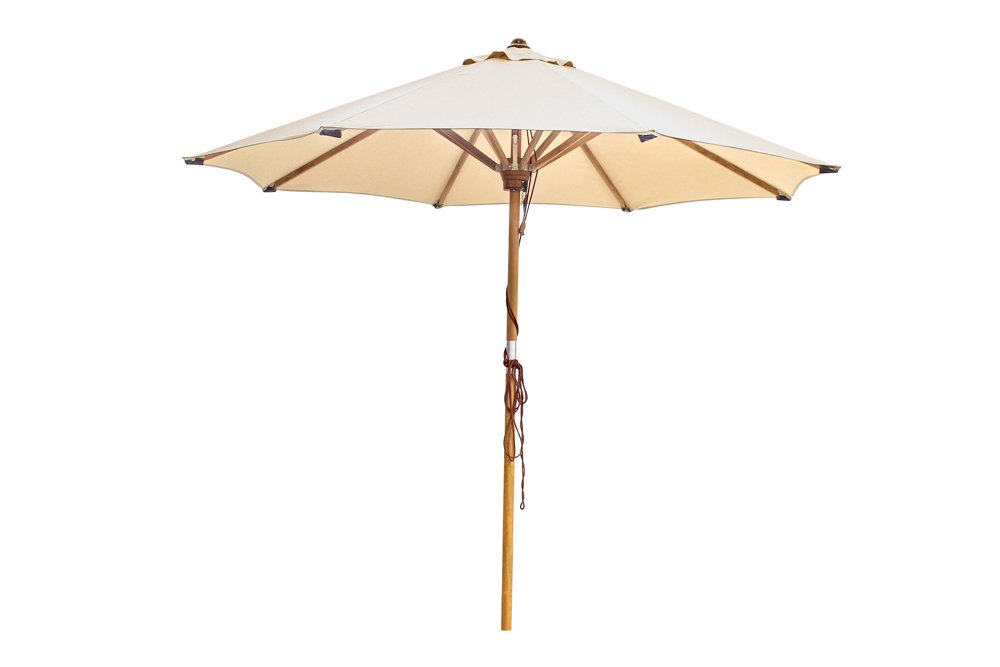 Parasol Ocean Deluxe 300cm round Sunproof Teak with stainless steel fittings and triple pulley