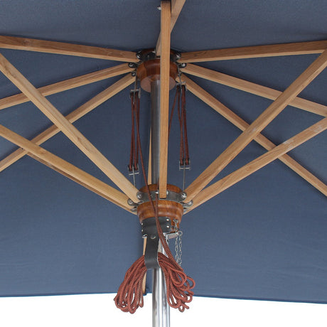 Parasol Ocean Deluxe 350x250 cm Nagata Teak with stainless steel fittings and triple pulley