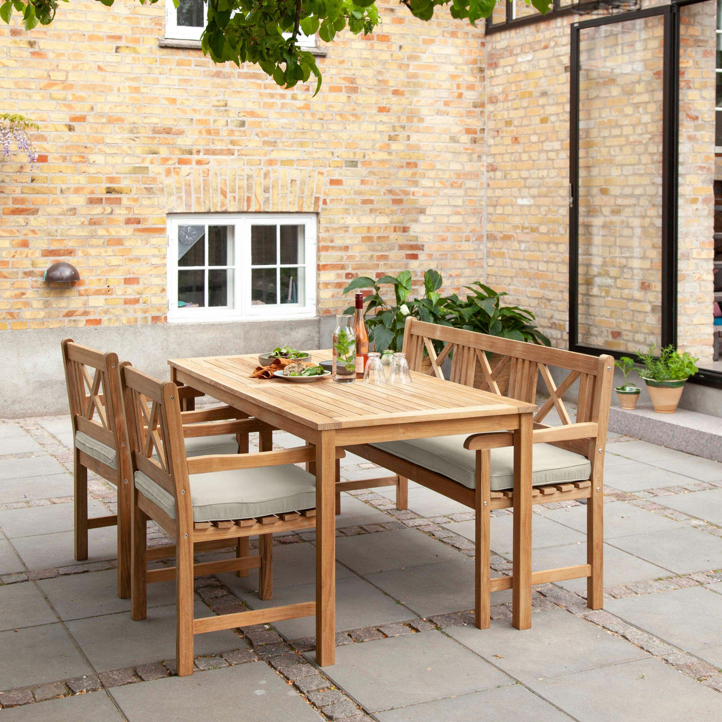 Rosenborg  Auflagenset  - SAND für 2x Rosenborg Stuhl + 1x Rosenborg Bank