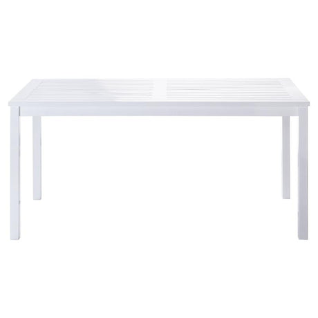 Rosenborg Gartentisch 165 x 80 x 75cm - Zertifiziertes Mahagonyholz glanzweiß lackiert