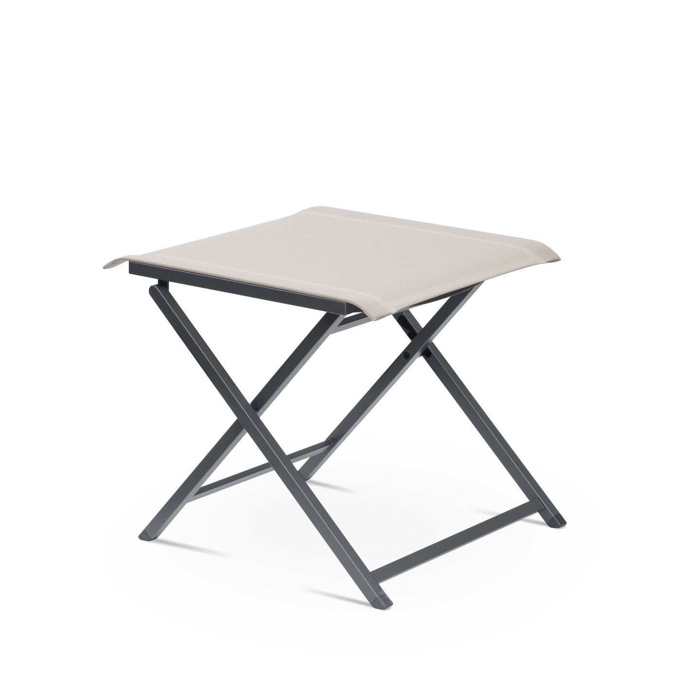 Alzette verstellbarer Fußschemel und Hocker Edelstahl pulverbeschichtet mit Batyline