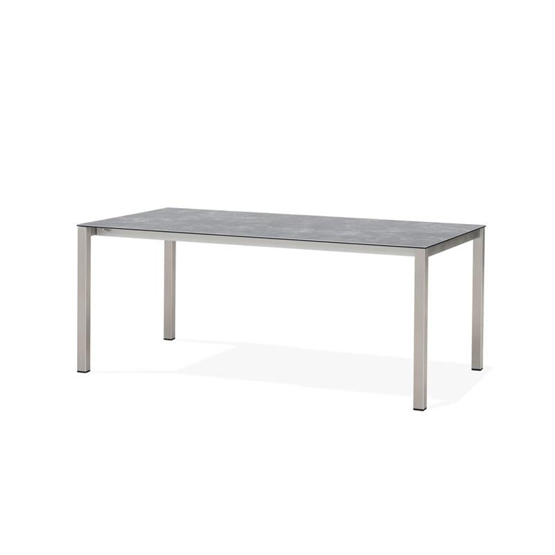 Table extensible frontale Marikk 320/260/200x99,5 cm plateau en céramique avec structure en acier inoxydable