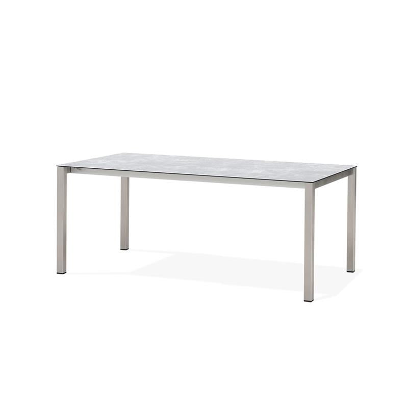 Table extensible frontale Marikk 320/260/200x99,5 cm plateau en céramique avec structure en acier inoxydable