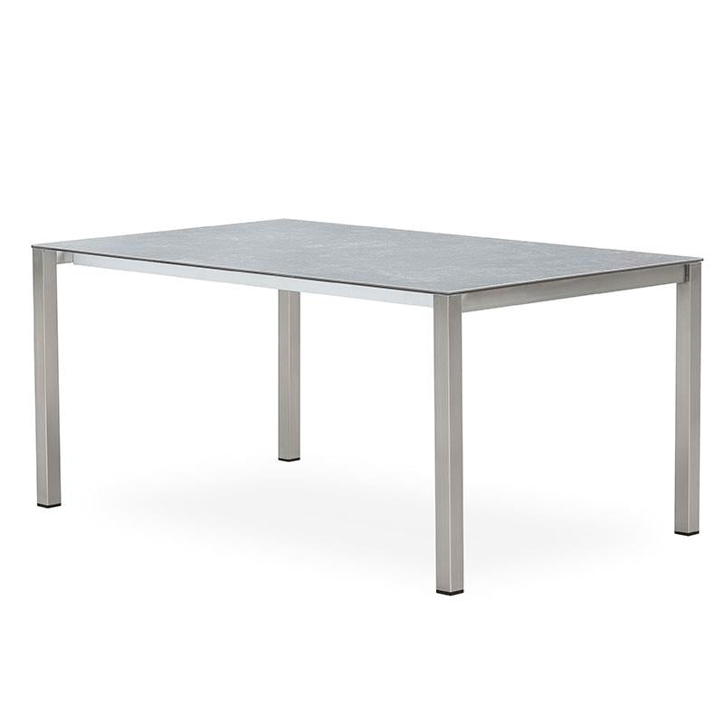Table extensible frontale Marikk 280/220/160x99,5 cm plateau en céramique avec structure en acier inoxydable