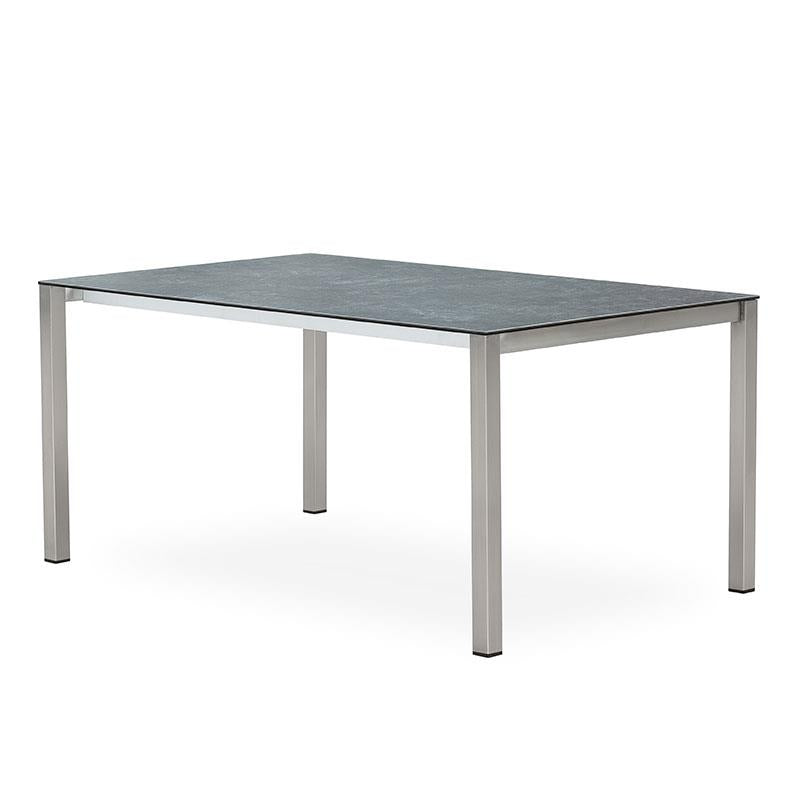 Table extensible frontale Marikk 280/220/160x99,5 cm plateau en céramique avec structure en acier inoxydable