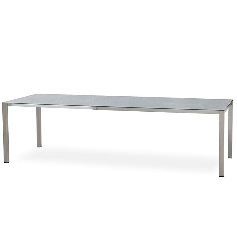 Table extensible frontale Marikk 280/220/160x99,5 cm plateau en céramique avec structure en acier inoxydable