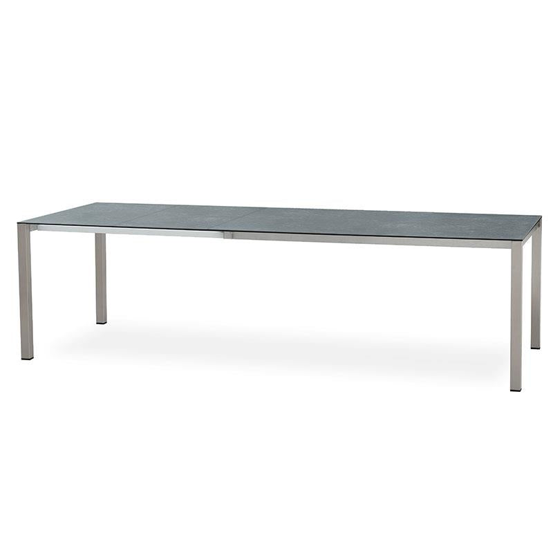 Table extensible frontale Marikk 280/220/160x99,5 cm plateau en céramique avec structure en acier inoxydable
