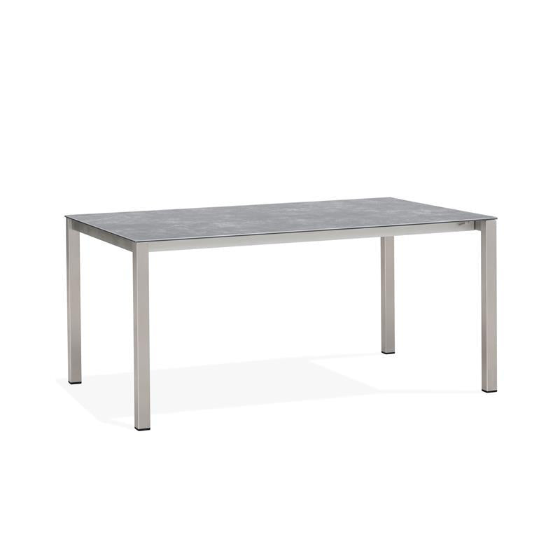 Table extensible frontale rotative Marikk 220/160x99,5 cm plateau en céramique avec structure en acier inoxydable
