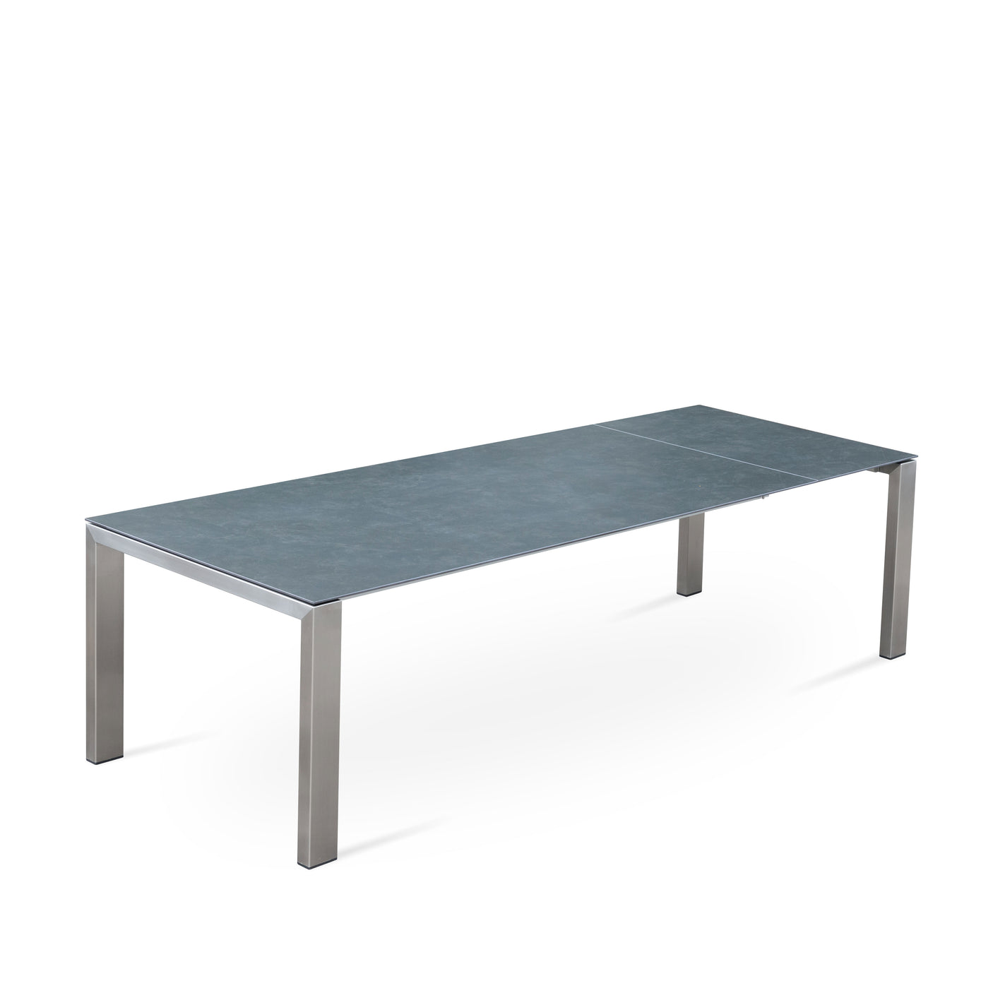 Marikk Deluxe  Frontausziehtisch 340/280/220x100cm Keramikplatte mit Edelstahlgestell und Rollen