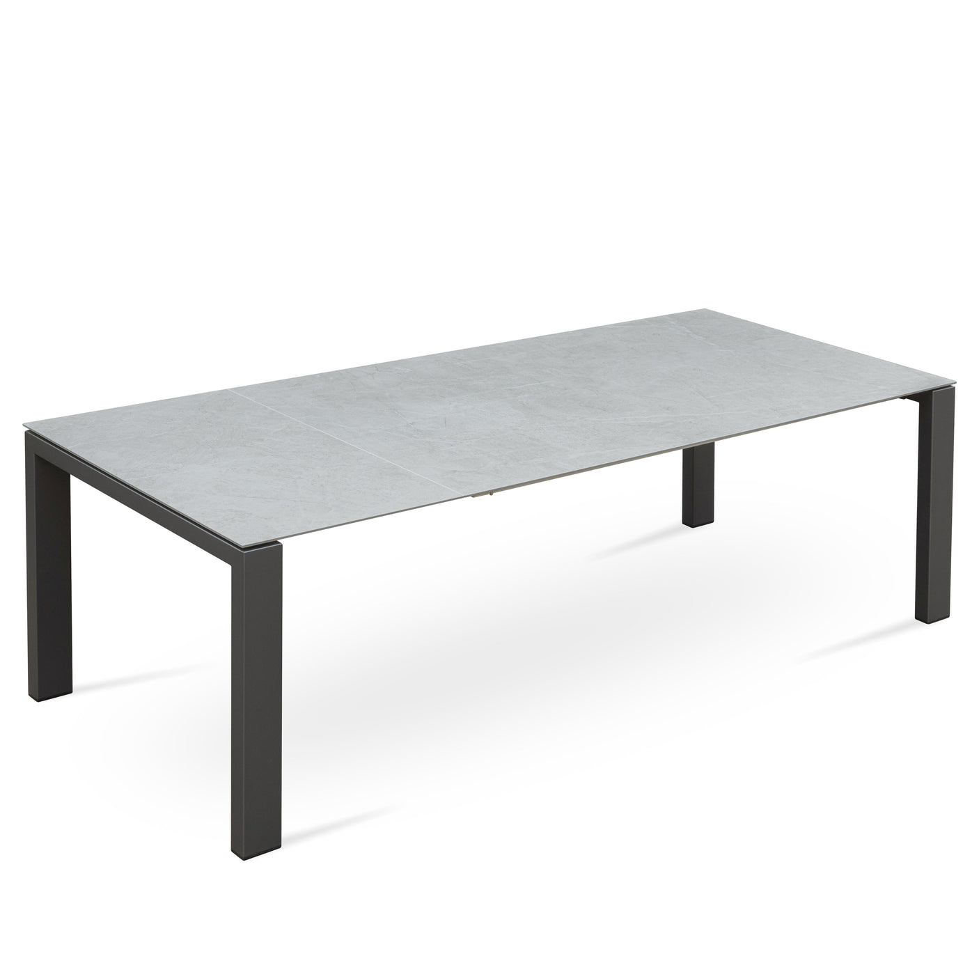 Marikk Deluxe  Frontausziehtisch 340/280/220x100cm Keramikplatte + Edelstahl pulverbeschichet +Rollen