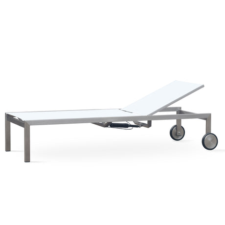 Alzette Liege Prestige - mit Gaslift verstellbar 212 x 72  x 33 cm -  Edelstahl +  Batyline