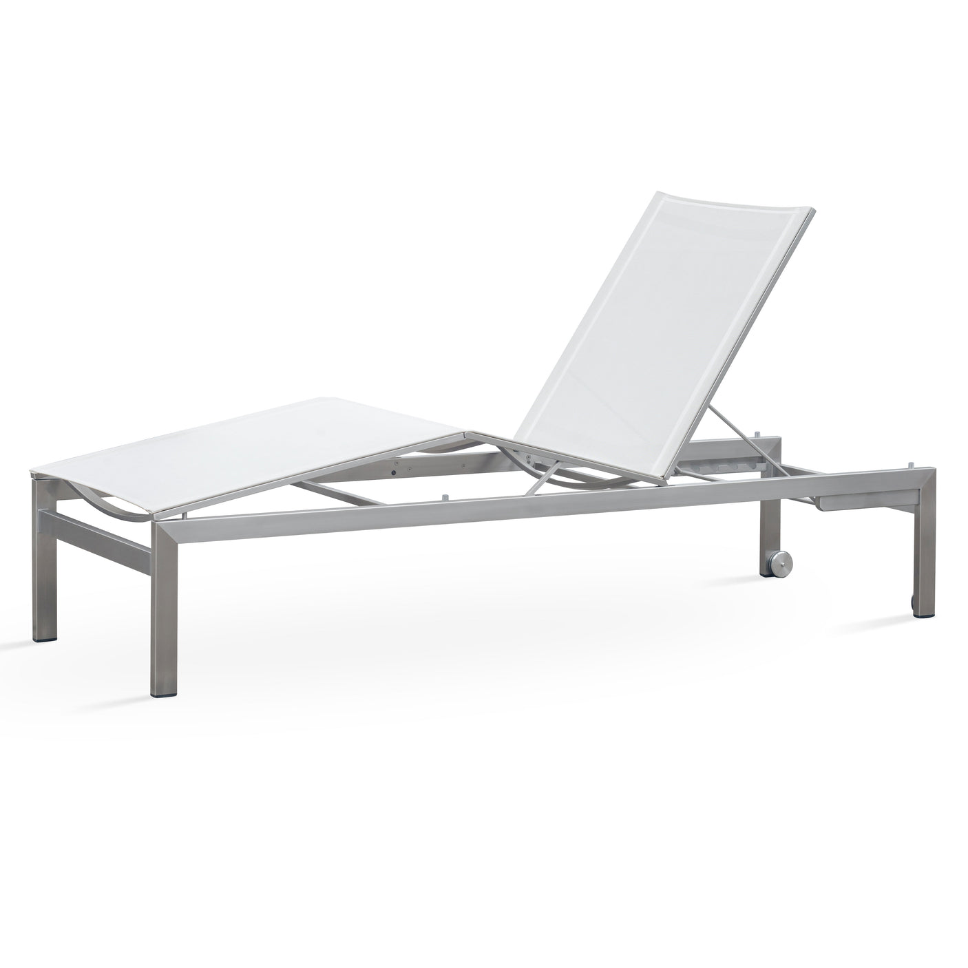 Alzette Liege Deluxe - Kopf- + Fußteil verstellbar 212 x 72 x 41 cm - Edelstahl + Batyline